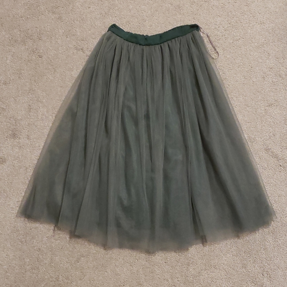 Midi Green Tulle Skirts